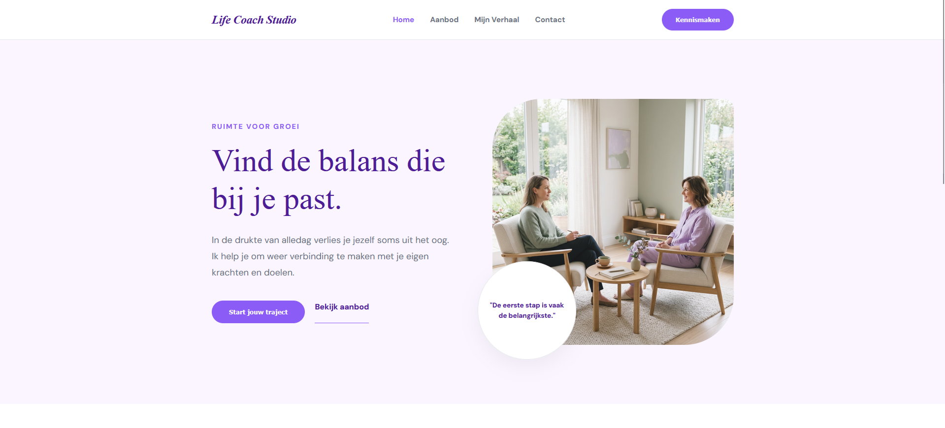 Website voor coach gerealiseerd door 300eurowebsite.be